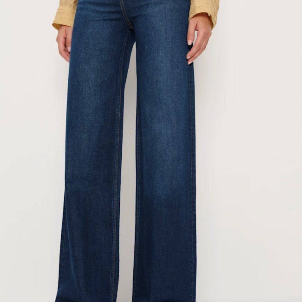 Bex Super Stretch High Rise Wide Leg Jeans Color: Wheeler